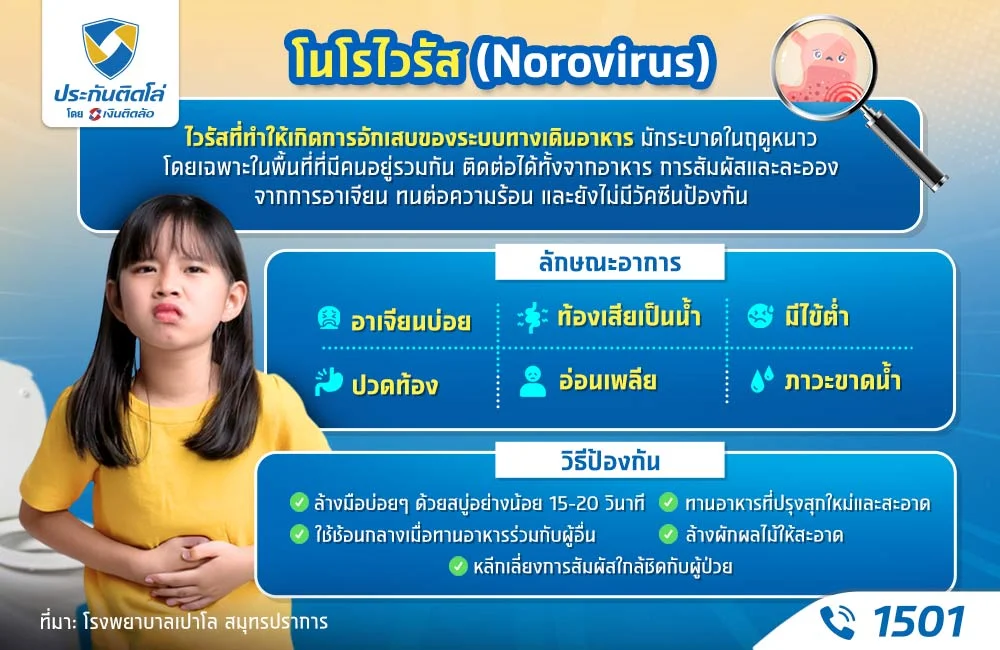 โนโรไวรัสอาการและวิธีป้องกัน